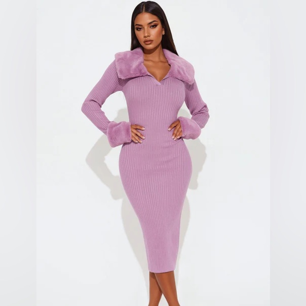 Fashion Nova - Majestic Elegance Collar Midi Dress